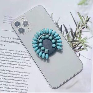 Brand New Western Squash Blossom Turquoise Phone Grip Womens On The Go Accessory